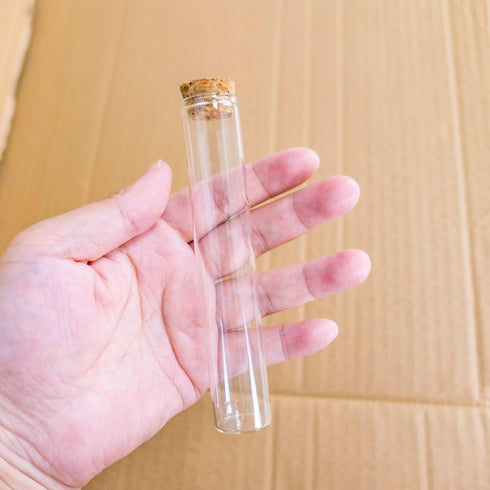 6 (22x120x17mm 1 OZ) Pcs Empty Transparent Test Tube Glass Bottle Vials With Cork Stopper, Clear Glass Bottles Jars