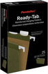 Pendaflex Ready-Tab Reinforced Hanging File Folders, Legal Size, 25/BX