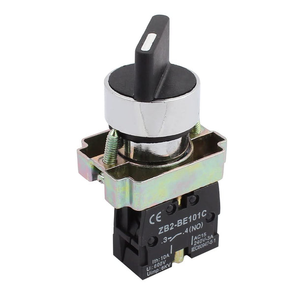 uxcell ZB2-BE101C NO SPST 2 Positions Maintained Rotary Selector Switch, 600V 10A