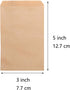 100-pack 3x5 Inches Mini Size Natural Kraft Paper Bags - Ideal for Bakery Cookies Treats Snacks Popcorn Small Gift Bag