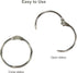 DESKEMAI 2 Inch 6 Pack Metal Nickel Plated Loose Leaf Binder Rings, Silver, for Key, Index and Flash Cards, fof School