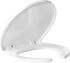 White toilet seat, with soft-close hinges, non-slip pads, made of plastic, durable