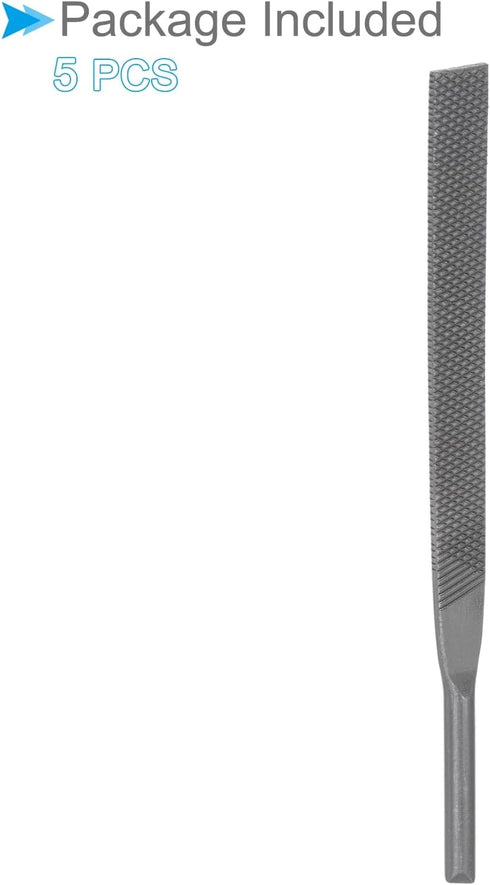Pneumatic Air Metal File Set, 0.2" Shank Diameter, 5" Total Length, Coarse Tooth Polishing Rasps for Metal