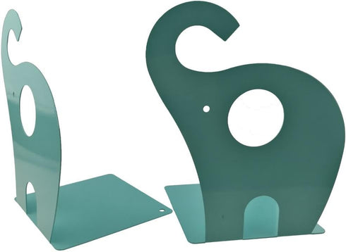Winterworm Adorable Elephant-Themed Nonskid Desk Bookends (Blue Green)