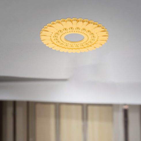 7.12 Inch PRETYZOOM Ceiling Medallion Round Decorative Plate for Lighting Fixtures European Style Realistic Plaster