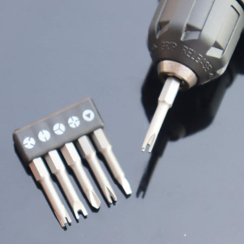 Zohino 5 1/4" Set 3-Points Pcs Hex Shank Magnetic Special Shaped Screwdriver Insert Bits U-Shape Y-Type Triangle Inner
