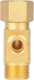 Lead-Free Brass Angle Stop Add-A-Tee Valve, 3/8-Inch Compression Inlet and Outlet, 2 Pack