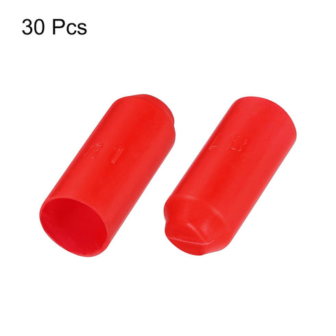 MECCANIXITY 30Pcs Heat Shrink End Cap 18mm ID x 45mm L, 3:1 Ratio Waterproof Adhesive for Electrical Wire