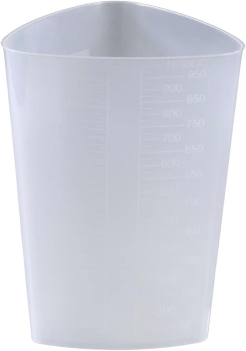 Plastic Graduated Triangular Intake Output Container, 5 Pack 32 oz Laboratory Beaker for Measuring