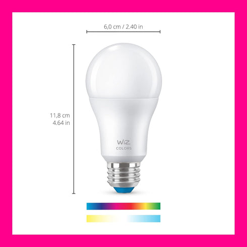 WiZ Connected 60W A19 LED Smart Light Bulbs, E26 Smart Bulb, Control with Voice or App, 2 Pack