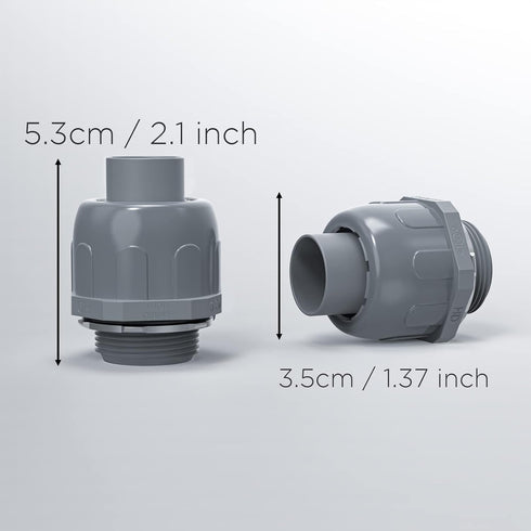 Conduit Connectors, 1/2 Inch Liquid Tight NPT Non-Metallic for PVC Electrical Flexible Conduit Fittings, 10-Pack