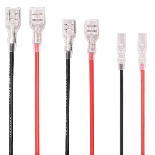 mxuteuk 30 Pcs Quick Splice 2.8/4.8/6.4mm Spade Crimp Terminal Block with Insulating Sleeve and Wire