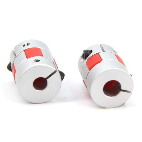 Zeberoxyz 2PCS Aluminium Plum Flexible Shaft Coupling, 6.35mm to 8mm Motor Connector for 3D Printer and CNC Machine