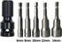 DCA 4PCS 1/2 inch Square Drive to 1/4 inch Hex Female Socket Adapter for Impact Wrench