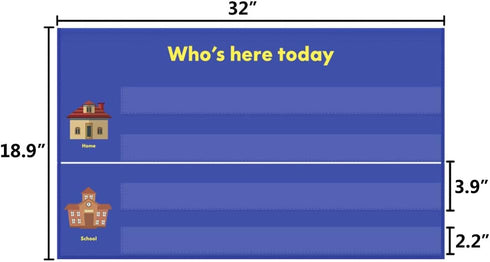 Helping Hands Classroom Attendance Chart Pocket Chart for Preschool, 36 People Cards Included