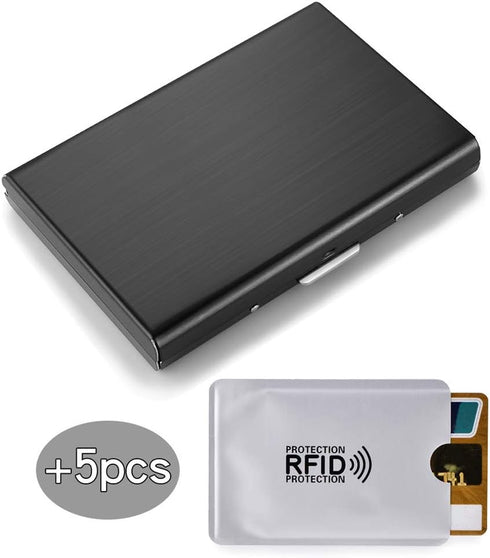 EASTNIGHTS RFID Credit Card Holder, Stainless Steel Wallet for Women and Men, 5PCS Card Slots