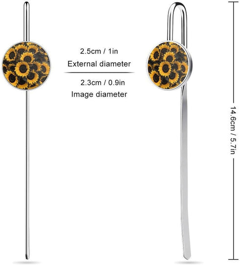 FekiLoot 1" A Bouquet of Black Sunflowers Bookmark Cool Unique Metal Bookmark Fantasy Hook Book Mark Vintage Book