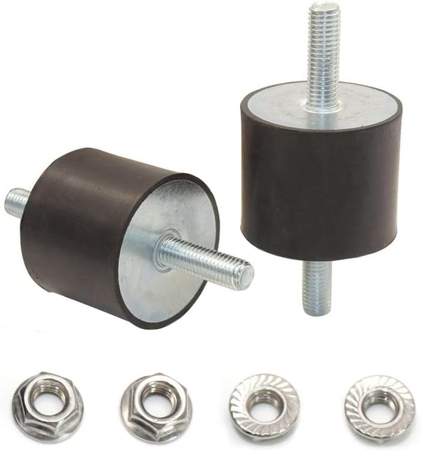 M12 Rubber Vibration Isolator Mounts, Double Stud Shock Absorber Isolation Silent-Blocks for Car Boat Motors, 4pcs