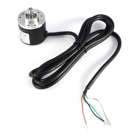 Rotary Encoder, 600P/R Photoelectric Incremental Rotary Encoder 5V-24V AB 2-Phases Wide Voltage Power