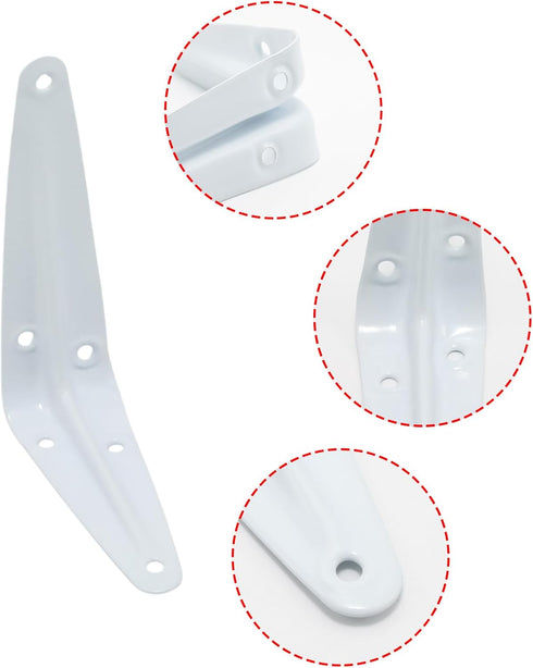 Mormchlots 24Pcs 4 3 Inch x White Shelf Brackets, Heavy-Duty Metal Steel Corner L Brackets for Shelves Shelf