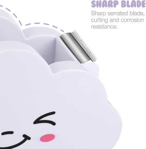 TOYANDONA Cloud Tape Dispenser and Rainbow Tape Set, Cute Cartoon Desktop Cutter for School Office Supplies