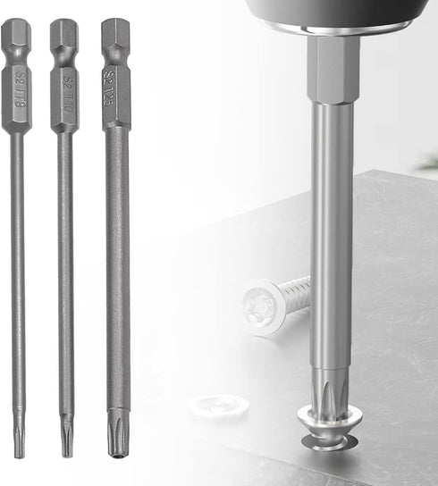 11PCS Torx Head Screwdriver Bit Set, 1/4 inch Hex Shank S2 Steel, Magnetic Security T6-T40