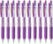 Zebra Sarasa Clip 0.7 Retractable Gel Ink Pen, Rubber Grip, 0.7mm, Purple Ink, Value Set of 10 by ZEBRA