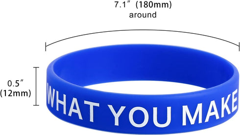 Motivational Quote Rubber Wristbands - Colored Inspirational Silicone Bracelets for Men, Women, Teens, 20 Styles