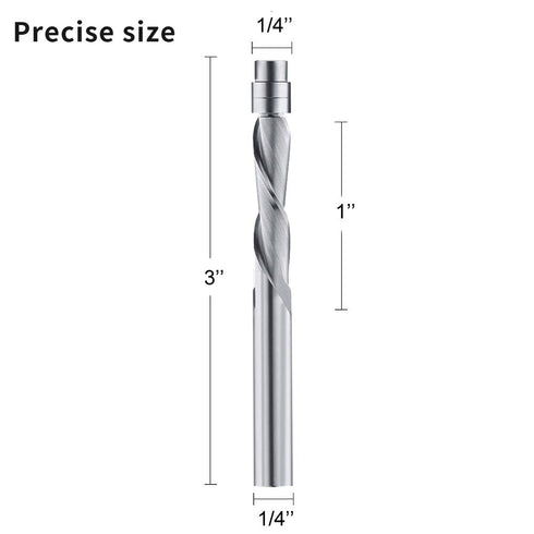 1/4-Inch Spiral Flush-Trim Router Bits, Solid Carbide Flush Trim Router Bit Shank Spiral Flush Trim Down Cut from