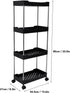 Miriam Song 4 Rolling Cart, Widened PP Stainless Steel, Tier with Wheels, Storage Trolley for Bathroom Furniture