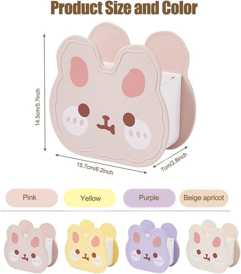 Kawaii Cute Bear Bunny Acrylic Pen Pencil Brush Holder, Desktop Organizer Decoration for Kids Office Makeup Storage