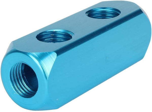 Beduan 1/4" 2 Way 5 Port Aluminum Air Hose Inline Manifold Block Splitter, Pneumatic Compressor Fitting
