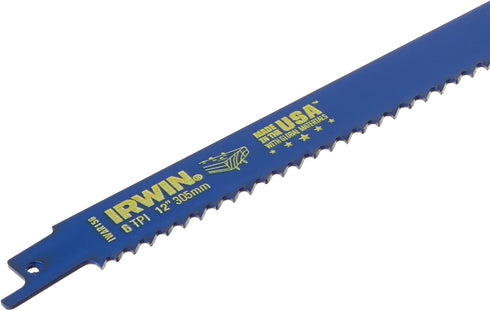 IRWIN Tools Nail-Embedded Wood Cutting Reciprocating Saw Blade, 12-Inch, 6 TPI