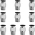 10 Pack 1/8" NPT Male Thread 4mm Pneumatic Push-to-Connect Fittings Air Fittings PC4-N1