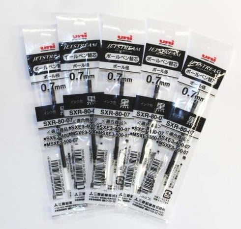 Uni-ball Jetstream Fine Point Roller Ball Pen Refills, 0.7mm Black Ink, Value Set of 5