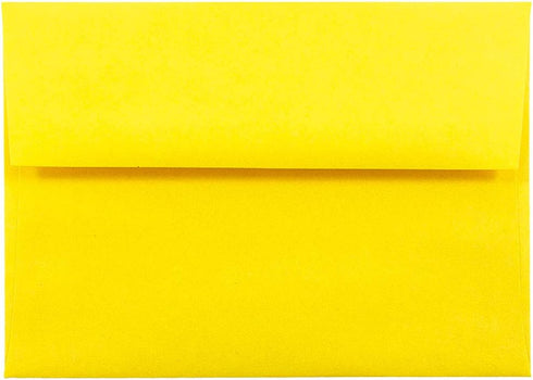 JAM PAPER A6 Colored Invitation Envelopes, 4 3/4 x 6 1/2, Yellow Recycled, 50/Pack
