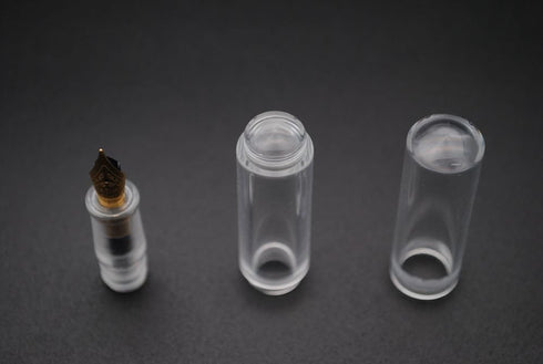 czxwyst Wancai Mini Transparent Pocket-Size Eyedropper Fountain Pen with Fine Nib 0.5mm (Clear and Bright)