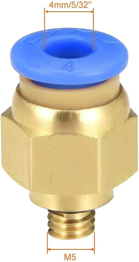PC4-M5 Push to Connect Fittings, 4mm Tube OD x M5 Thread, Straight Pneumatic Quick Fitting Air Line Connector,One Touch Hose Connector,Pneumatic Air Straight Fitting 10Pcs by It Works Great