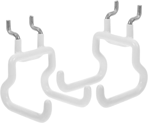 SECFOU 2pcs White Pegboard Hooks Heavy Duty Garage Wall Hangers Utility Tool