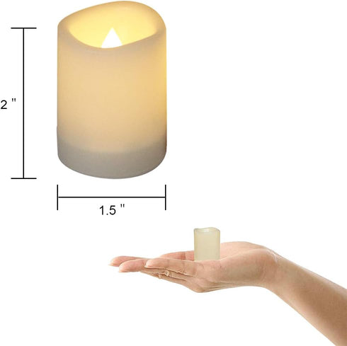 Set 12 1.5 2 Inch) GenSwin Waterproof Outdoor Flameless Candles Flickering with Timer, Battery Operated LED Pillar