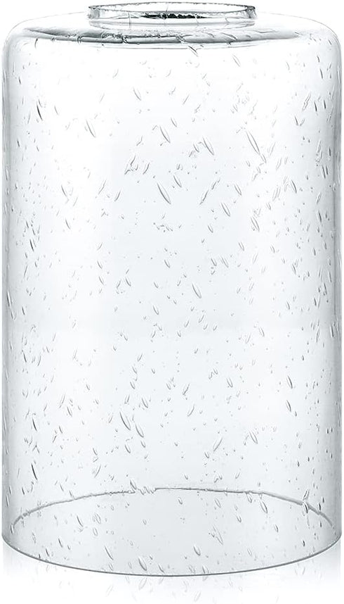 Skelang Seeded Lip-less Glass Lamp Shade, Cylindrical Light Cover with Fitter Opening, Replacement for Chandelier