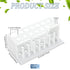 OLYCRAFT 19 Hole Plastic Test Tube Holder 8~31mm Hole White Test Tube Rack with 8Pcs Drying Pins Plastic Centrifuge Tube Rack for Test Tube Chemistry Laboratory 9.2x4x3.5 Inch