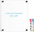 Clear Acrylic Dry Erase Board, 12" X 14" Black Non-Magnetic Frameless White Board for Wall, 2 Markers