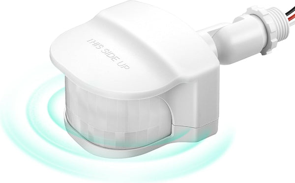 EDISHINE 240 Degree Motion Sensor, Automatic Dusk to Dawn PIR Sensor, Adjustable Delay Time, White, UL Listed