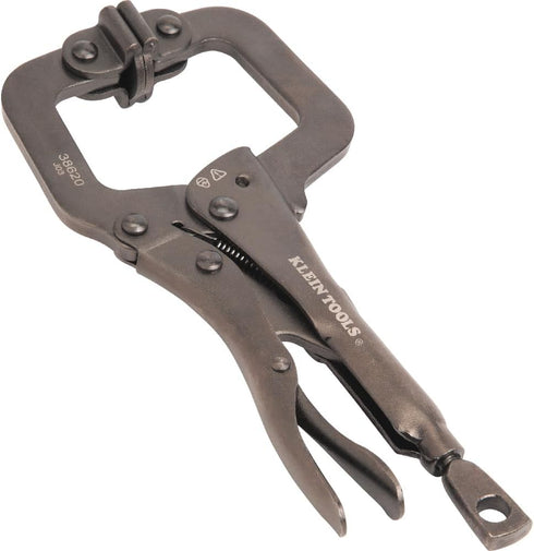 Klein Tools 38620 C-Clamp Locking Pliers with Swivel Pad Jaws, Adjustable Clamp for Home, Shop, Woodworking, 6-Inch