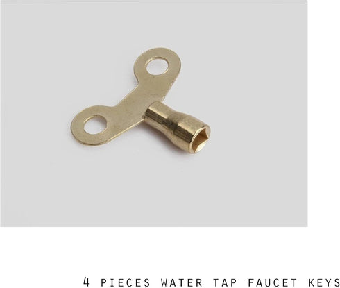 4PCS Square Hole Tone Tap Faucet Key Knob, 6mm Gold Plumbing Faucet Special Lock Plumbers Tool