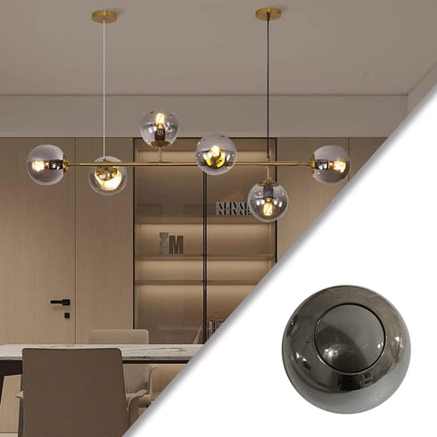 5.9 BOKT Smoke Gray Glass Globe Shade Replacement Grey Glass Lampshade Cover for Light Fixtures Wall Sconces Chandelier