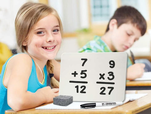 Charles Leonard My First Dry Erase Board Classroom Pack - 12 Mini Lapboards & Black Dry Erase Markers (35220-ST)