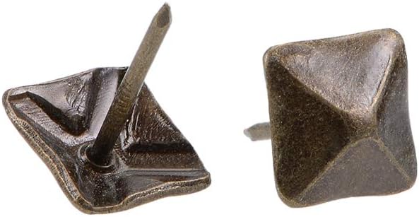 uxcell 12mm Square Head Upholstery Nails Tacks - Antique Furniture Pins, Bronze Tone, 20 Pcs
