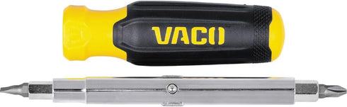 VACO VAC1110 11-in-1 Multi-Bit Screwdriver Set, 8 Phillips, Slotted, Square, Torx Tips, 3 Nut Driver Sizes, Comfort Grip